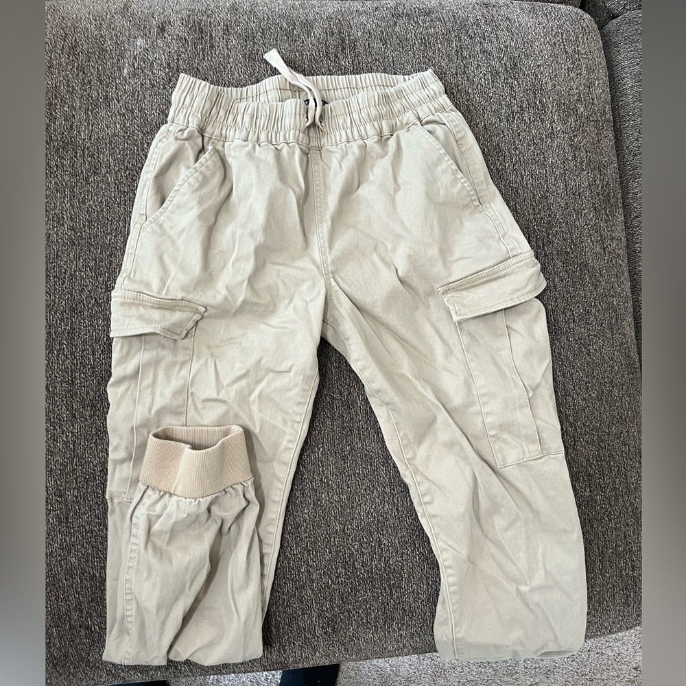 Beige cargo joggers